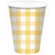 Pastel Yellow Gingham HC Paper Cup FSC 266ml 8pk