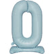 Pastel Blue Large Number 0 Air Filled Standing Foil Balloon 76cm Each