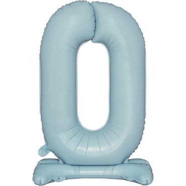 Pastel Blue Large Number Air Filled Standing Foil Balloon 76cm Each