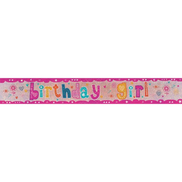 Birthday Girl Holographic Banner 2.7m Each