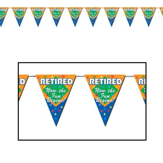 Retired The Fun Begins! Pennant Banner 3.66m x 28cm Each