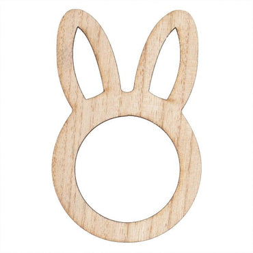 Hey Bunny Wooden Bunny Napkin Rings FSC 6pk