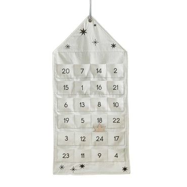 Cosy Copper Fabric Advent Calendar with Wooden Star 69cm x 33cm Each