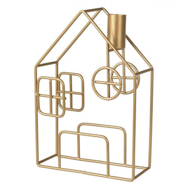 Cosy Copper Gold Metal House Candle Holder Each