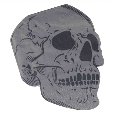 Deadly Soiree Skull Shaped Paper Party Napkins 16pk