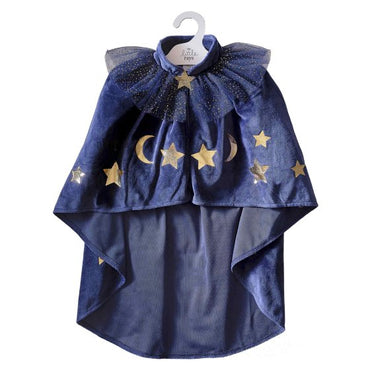 Fancy Dress Navy Velvet Wizard Costume Cape