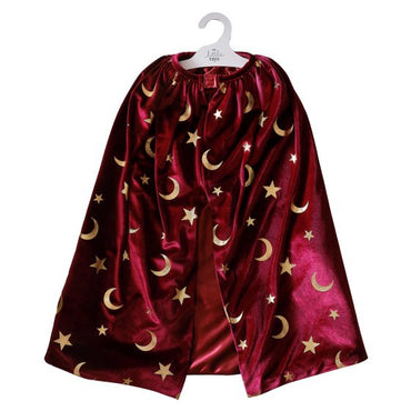 Fancy Dress Burgundy Velvet Magician Costume Cape