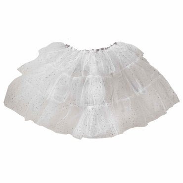 Fancy Dress White & Silver Sparkle Fairy Princess Costume Tutu 5-7 Years