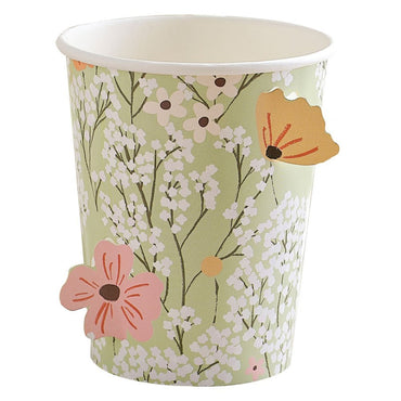 Floral Baby Floral Paper Cups 8pk