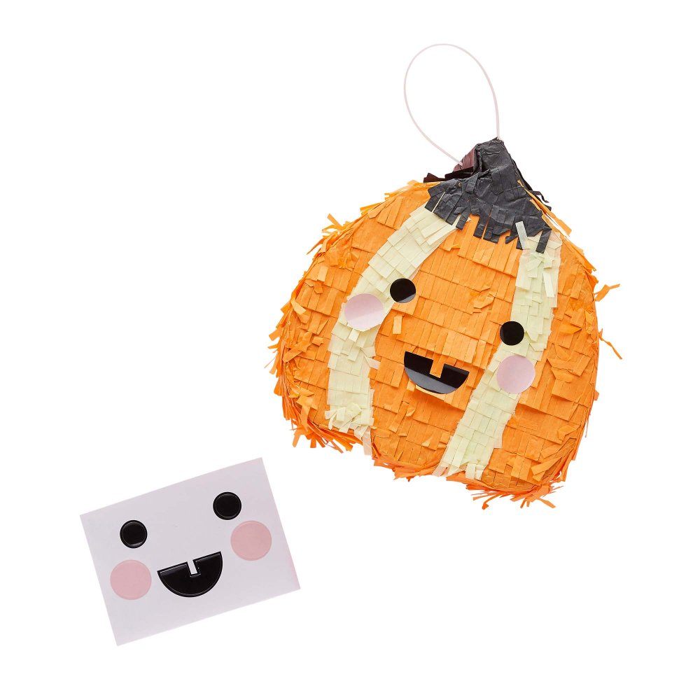 Happy Halloween Pumpkin Pinata & 1 Face Sticker Sheet