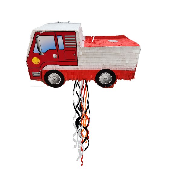 Fire Engine 3D Shape Pull String Pinata FSC Each