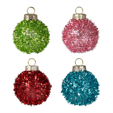 Merry & Bright Tinsel Bauble Place Card Holders 4cm 4pk