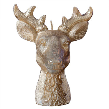 Merry & Bright Gold Stag Candle 16.4cm x 13.8cm Each