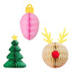 Merry & Bright Tissue Paper Honeycomb Present Toppers 3pk