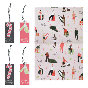 Merry & Bright Santa Baby Gift Wrapping Paper FSC 50cm x 70cm Each