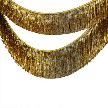 Merry & Bright Gold Tinsel Garland Decoration 2m Each