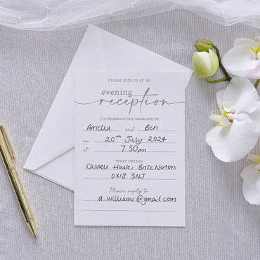 Modern Luxe Wedding Reception Invitations 17.7cm x 12.7cm 10pk