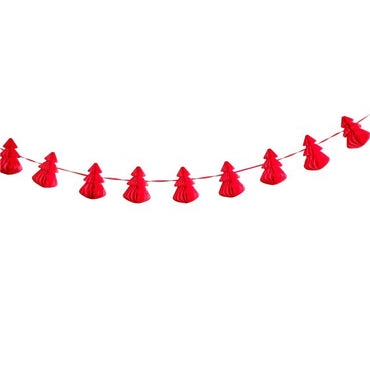 Merry Little Christmas Red Tree Honeycomb Decorations Each