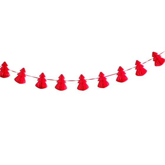 Merry Little Christmas Red Tree Honeycomb Decorations Each