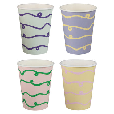 Pastel Wave Pastel Paper Cups 8pk
