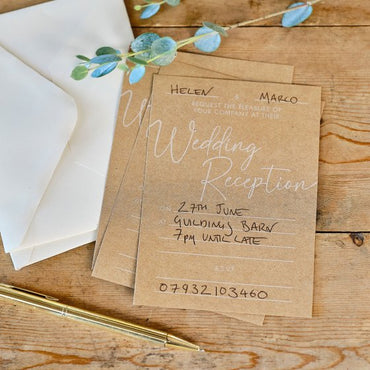 Rustic Romance Wedding Reception Invitations 14.8cm x 10.5cm 10pk
