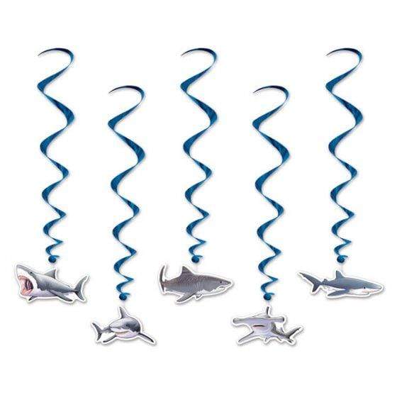 Sharks Whirls Hanging Decoration 5pk