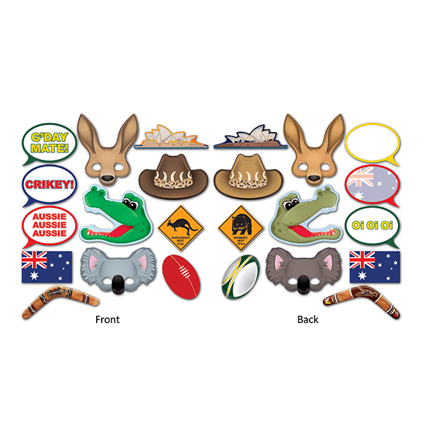 Australian Photo Booth Props Fun Signs 12pk