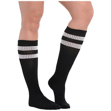 Black Striped Knee Socks - Party Savers