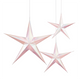 Hanging 3D Star Decorations Iridescent White & Pink 3pk - Party Savers