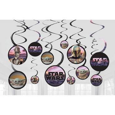 The Mandalorian Star Wars Spiral Swirl Decorations  12pk - Party Savers