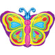 Bright Butterfly Junior Shape Foil Balloon 46cm x 46cm - Party Savers