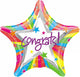 Star Rainbow Congrats Foil Balloon 45cm - Party Savers