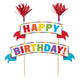 Happy Birthday Multi-Coloured Cake Picks Banner - Party Savers