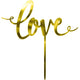 Cake Topper love Gold Mirrored Plastic - Party Savers