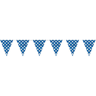 Royal Blue Dotty Flag Banner 3.6m - Party Savers