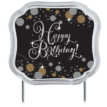 Sparkling Celebration Add Any Age Happy Birthday Cake Topper And 28 Stickers - Party Savers