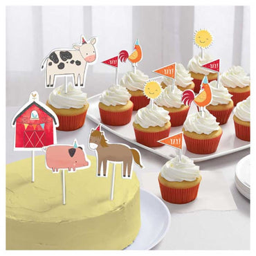 Barnyard Birthday Cake Topper Kit 12pk - Party Savers