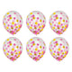Pink & Gold Confetti Latex Balloon 30cm 6pk - Party Savers