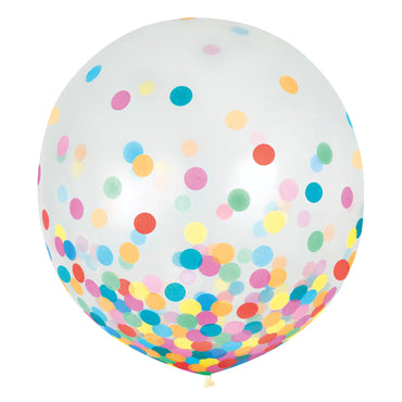 Blue & Silver Confetti Latex Balloon 60cm 2pk - Party Savers