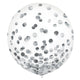 Silver Confetti Latex Balloon 60cm 2pk