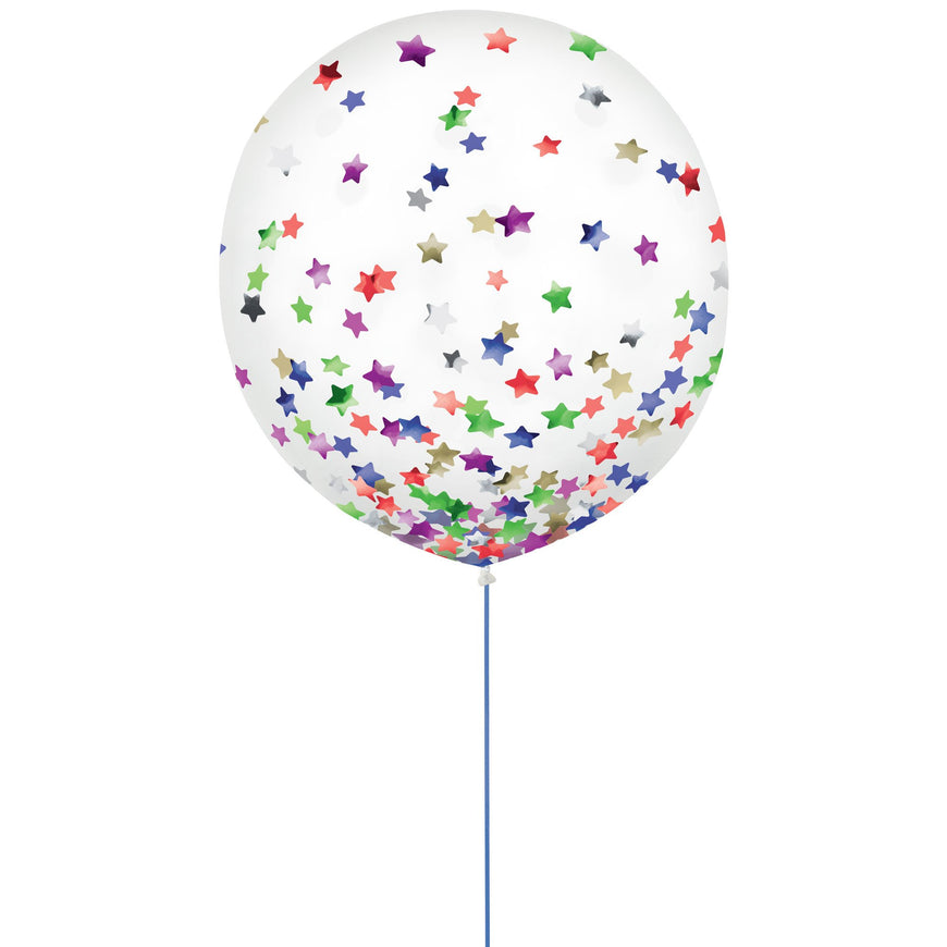 Star Confetti Latex Balloons 60cm 2pk - Party Savers