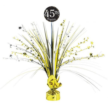 Sparkling Celebration Add Any Age Happy Birthday Foil Spray Centerpiece And 29 Stickers - Party Savers
