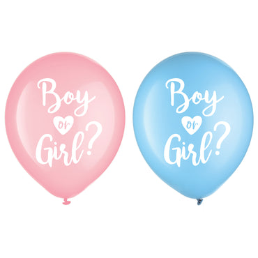 The Big Reveal Boy or Girl Latex Balloons 30cm 15pk