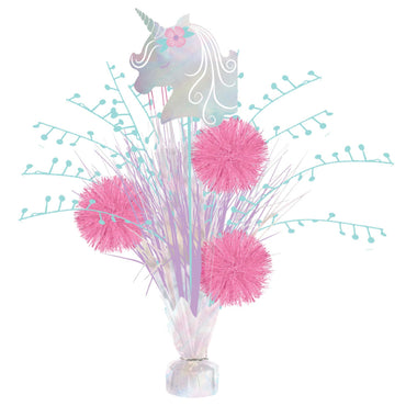 Enchanted Unicorn Tinsel Burst Centrepiece Spray 45cm Each