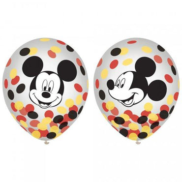 Mickey Mouse Forever Confetti Latex Balloons 30cm 6pk