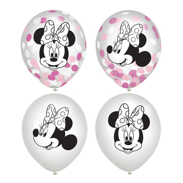 Minnie Mouse Forever Confetti Latex Balloons 30cm 6pk