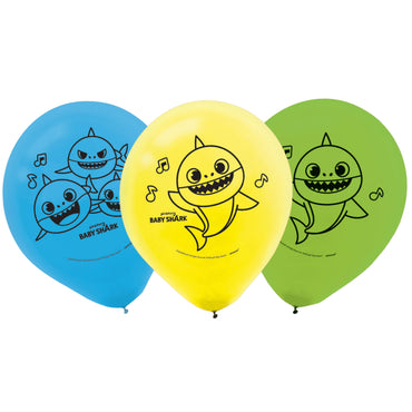 Baby Shark 30cm Latex Balloons 6pk - Party Savers