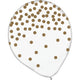 Gold Confetti Printed Top Heavy Latex Balloons 30cm 6pk