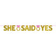 She Said Yes Glittered Cardboard Gold & Pink Ribbon Banner - Party Savers