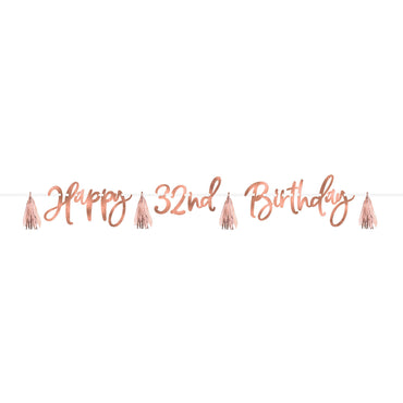 Blush Birthday Customize It Foil Banner Kit Each - Party Savers